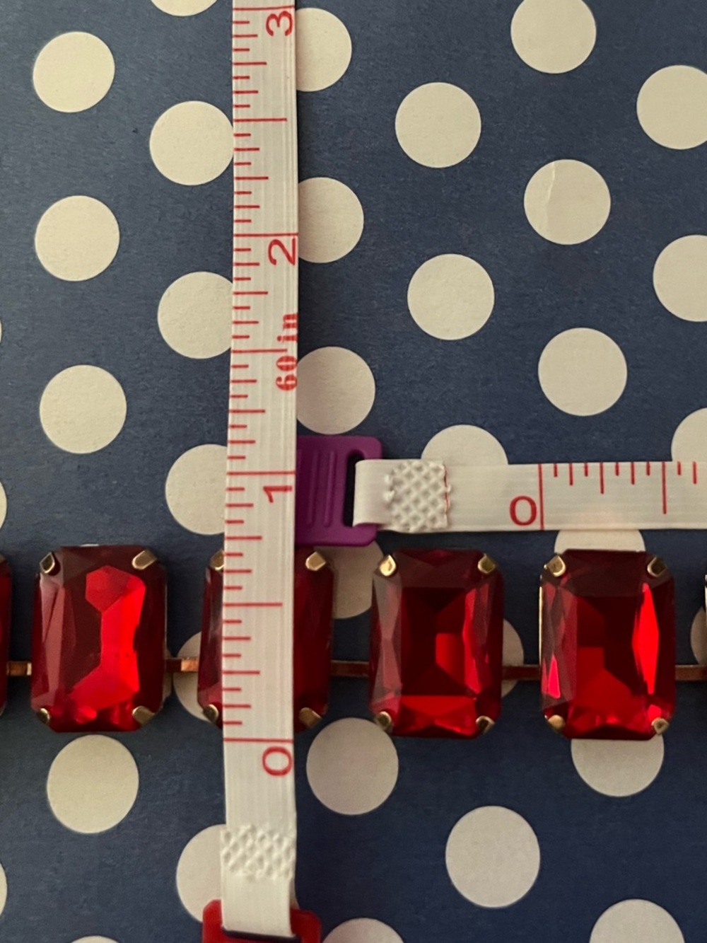 Vorkoi NWOT Red Faceted Statement Necklace in Gold-Tone Setting - Picture 8 of 8